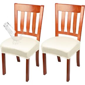 Dining Chair Covers Set of 6, 6 Pcs Stretchable Seat Covers for Chairs, Seat Cushion Protector for Kitchen Dining Room Hotel Housewarming Gifts - Coffee
