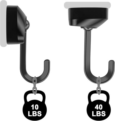 خطاف مغناطيسي من النيوديميوم عالي التحمل من Ridegeek بوزن 75 رطل، خطافات مغناطيسية مع مقاومة للصدأ للتعليق في الأماكن المغلقة والخارجية، والثلاجة، والشواية، والمطبخ، وحامل المفاتيح، أسود in Kuwait