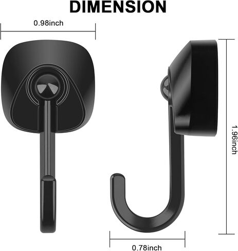 خطاف مغناطيسي من النيوديميوم عالي التحمل من Ridegeek بوزن 75 رطل، خطافات مغناطيسية مع مقاومة للصدأ للتعليق في الأماكن المغلقة والخارجية، والثلاجة، والشواية، والمطبخ، وحامل المفاتيح، أسود in Kuwait