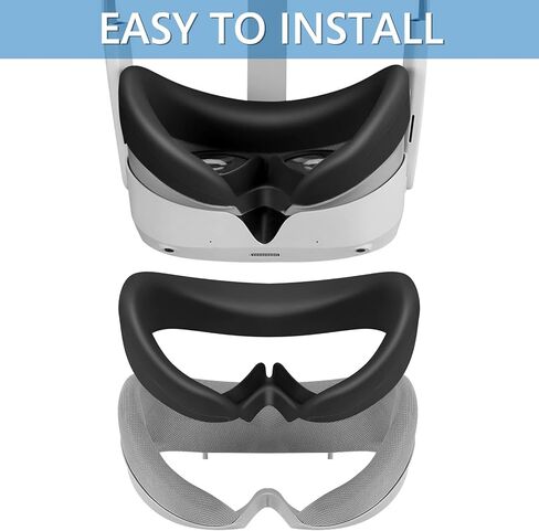 Geekria Sweat Proof Silicone Face Cover Pad Compatible with Pico Neo 4 Protective Lens Cover Accessories, Washable Lightproof Anti-Leakage Fit for Pico Neo 4, Replacement Accessories (White) in Saudi Arabia