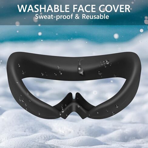 Geekria Sweat Proof Silicone Face Cover Pad Compatible with Pico Neo 4 Protective Lens Cover Accessories, Washable Lightproof Anti-Leakage Fit for Pico Neo 4, Replacement Accessories (White) in Saudi Arabia