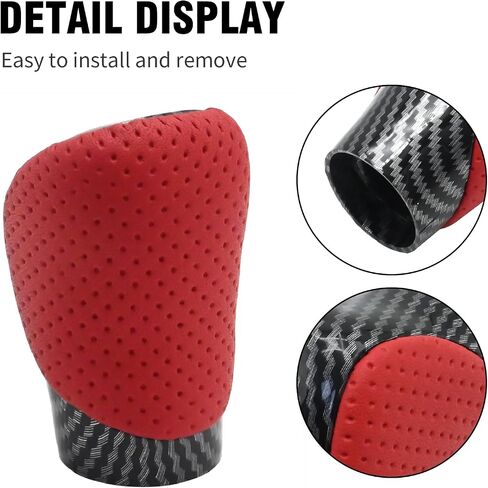 33504-48110-E0 Shift Lever Knob, Leather Gear Shift Knob Shifter Replacement for Lexus NX300h RC RC350 2015-2021 Replacement for GS200t IS200t RC200t 2016-2017 Replace 33504-48110-C0(Red) in Saudi Arabia