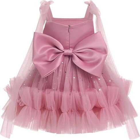 Flower Girls Birthday Party Dress Sleeveless Butterfly Sequins Glitters Wedding Pageant Ruffle Tulle Tutu Dress in Saudi Arabia
