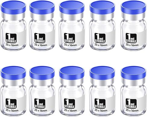 Biocomma 4pcs 100ml Sterile Empty Vial with Plastic Aluminum Flip Off Caps，Penicillin Bottle 20mm Crimp Top Sterile Transparent Borosilicate Lab Sample Vial (Transparent) in Saudi Arabia