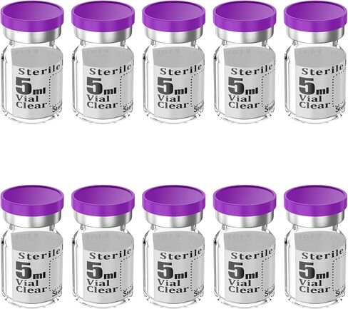 Biocomma 4pcs 100ml Sterile Empty Vial with Plastic Aluminum Flip Off Caps，Penicillin Bottle 20mm Crimp Top Sterile Transparent Borosilicate Lab Sample Vial (Transparent) in Saudi Arabia