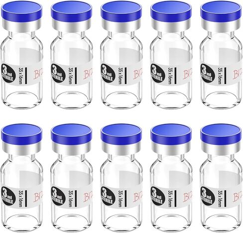 Biocomma 4pcs 100ml Sterile Empty Vial with Plastic Aluminum Flip Off Caps，Penicillin Bottle 20mm Crimp Top Sterile Transparent Borosilicate Lab Sample Vial (Transparent) in Saudi Arabia