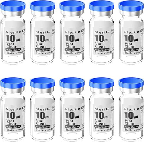 Biocomma 4pcs 100ml Sterile Empty Vial with Plastic Aluminum Flip Off Caps，Penicillin Bottle 20mm Crimp Top Sterile Transparent Borosilicate Lab Sample Vial (Transparent) in Saudi Arabia