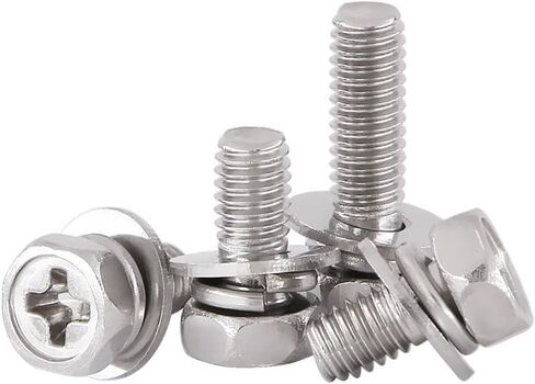 binifiMux 40pcs M6 x10mm 12mm 14mm 16mm Motorcycle Battery Terminal Bolts Screws Square Nuts Kit, Stainless Steel in Saudi Arabia