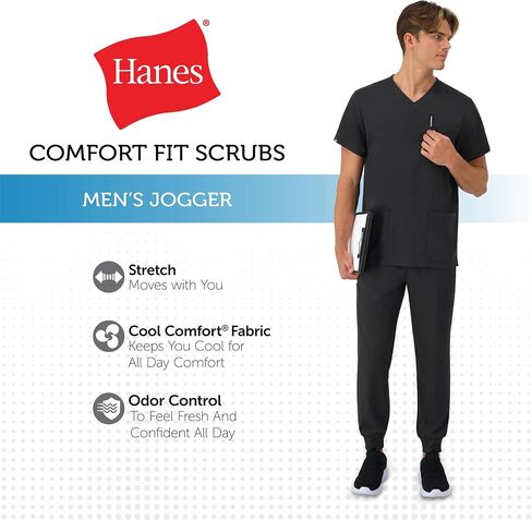 Hanes Healthcare ، ركض فرك للرجال ، مراقبة الرطوبة والرائحة ، جيوب متعددة in Kuwait