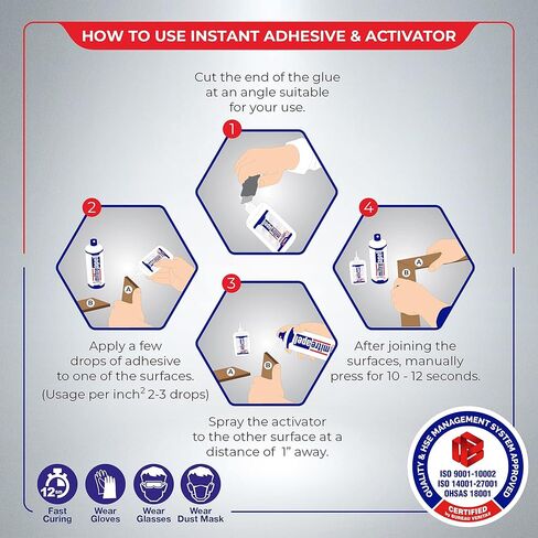 MITREAPEL Super CA Glue (3 x 1.7 oz) with Spray Adhesive Activator (3 x 6.7 fl oz) Ca Glue with Activator for Wood, Plastic, Metal, Leather, Ceramic - Cyanoacrylate Glue for Crafting&Building (3 Pk) in Saudi Arabia