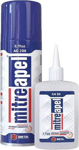 MITREAPEL Super CA Glue (3 x 1.7 oz) with Spray Adhesive Activator (3 x 6.7 fl oz) Ca Glue with Activator for Wood, Plastic, Metal, Leather, Ceramic - Cyanoacrylate Glue for Crafting&Building (3 Pk) in Saudi Arabia