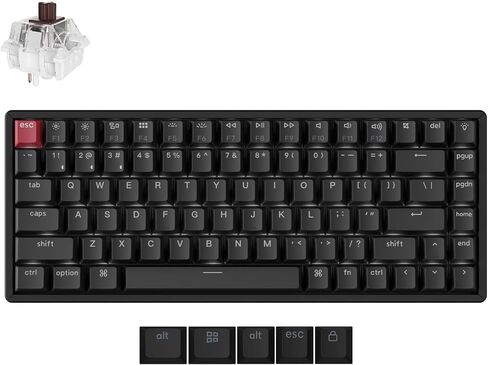 Keychron K2 75% Layout QMK Wireless and Wired Options Mechanical Keyboard Super Banana Switch, White Backlight Aluminum Frame with Shine-Through Double-Shot PBT Keycaps for Mac Windows-Version 3 in Saudi Arabia