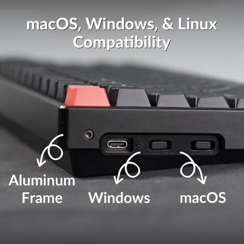 Keychron K2 75٪ تخطيط لوحة مفاتيح ميكانيكية لاسلكية بلوتوث قابلة للتبديل السريع لنظام التشغيل Mac Windows، لوحة مفاتيح كمبيوتر سلكية متعددة المهام من النوع C مكونة من 84 مفتاحًا مع إطار من الألومنيوم بمفتاح أزرق ميكانيكي Keychron in Kuwait