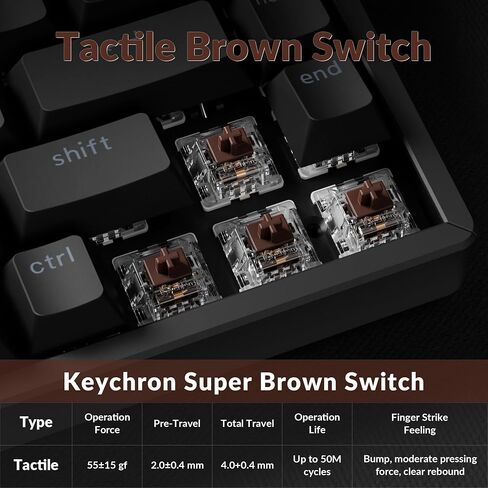 Keychron K2 75% Layout QMK Wireless and Wired Options Mechanical Keyboard Super Banana Switch, White Backlight Aluminum Frame with Shine-Through Double-Shot PBT Keycaps for Mac Windows-Version 3 in Saudi Arabia