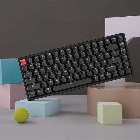 Keychron K2 75٪ تخطيط لوحة مفاتيح ميكانيكية لاسلكية بلوتوث قابلة للتبديل السريع لنظام التشغيل Mac Windows، لوحة مفاتيح كمبيوتر سلكية متعددة المهام من النوع C مكونة من 84 مفتاحًا مع إطار من الألومنيوم بمفتاح أزرق ميكانيكي Keychron in Kuwait
