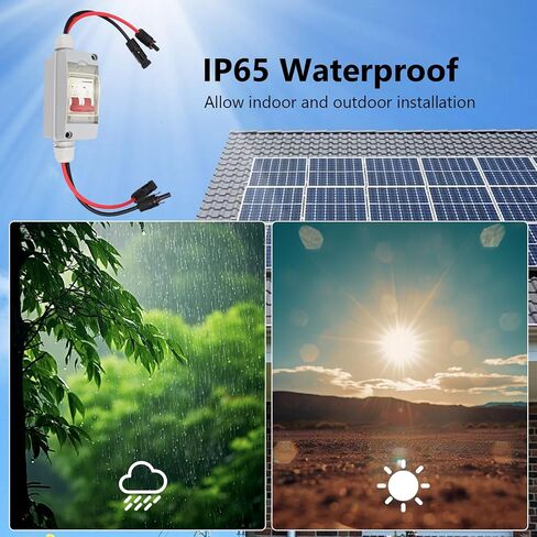 Circuit Breaker Solar Panels 30 Amp Solar Disconnect Switch, MCB 2P DC 500V 32A Disconnect Switch with IP65 Waterproof Distribution Box, Outdoor Miniature Breaker Box (with Cable and PV Connector) in Saudi Arabia