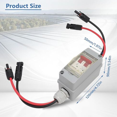 Circuit Breaker Solar Panels 30 Amp Solar Disconnect Switch, MCB 2P DC 500V 32A Disconnect Switch with IP65 Waterproof Distribution Box, Outdoor Miniature Breaker Box (with Cable and PV Connector) in Saudi Arabia