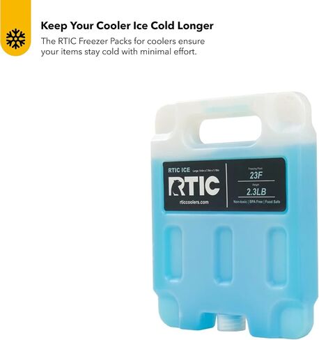 RTIC Refreezable Reusable Cooler Ice Packs Cold Ice Chest Pack Long-Lasting Break-Resistant for Food, Drink, Travel and Storage, 2 Pack in Kuwait