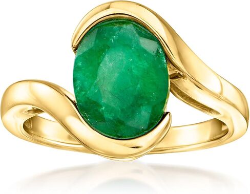 Ross-Simons 2.70 Carat Emerald Swirl Ring in 18kt Gold Over Sterling in Saudi Arabia
