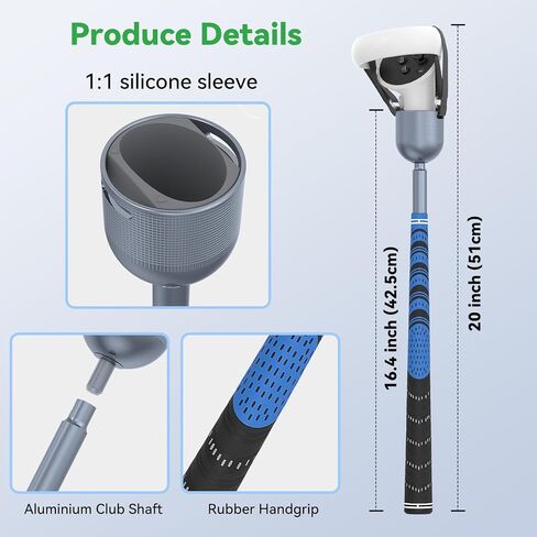 Weighted Golf Club Attachment for Meta Quest 2, DGPCT VR Golf Club Compatible with Meta Oculus Quest 2, Aluminum Alloy Golf Handle for Meta Golf Games in Kuwait