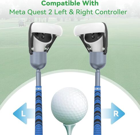 Weighted Golf Club Attachment for Meta Quest 2, DGPCT VR Golf Club Compatible with Meta Oculus Quest 2, Aluminum Alloy Golf Handle for Meta Golf Games in Kuwait