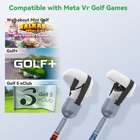 Weighted Golf Club Attachment for Meta Quest 2, DGPCT VR Golf Club Compatible with Meta Oculus Quest 2, Aluminum Alloy Golf Handle for Meta Golf Games in Kuwait