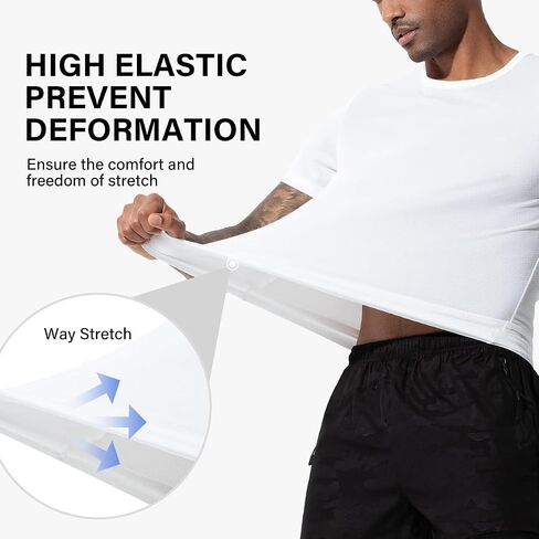 Arjen Kroos Men's Quick Dry Fit Running T-Shirts 4 Pack Activewear Gym Shirts Breathable Workout Undershirts in Saudi Arabia