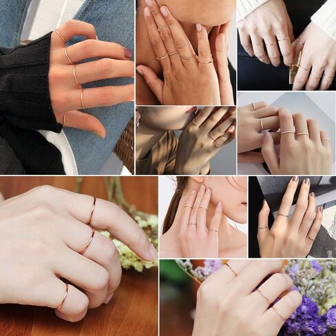 ChicSilver 5 Pcs 1mm Women's 925 Sterling Silver Plain Band Knuckle Stacking Rings Fashion Thin Midi Rings Comfort Fit Size 3.5 to 7 (with Gift Box) in Saudi Arabia