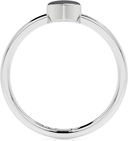 Natural Shungite Stackable Ring for Women in Sterling Silver, Scorpio, Cancer, Capricorn Zodiac Jewelry Gifts for Her (Round, Oval, Pear) in Kuwait