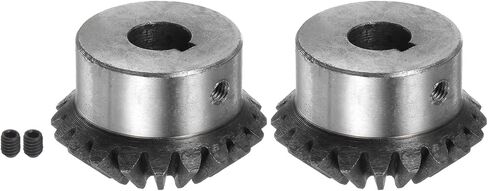 HARFINGTON 2pcs Bevel Gear 2M 20 Teeth 14mm Shaft Hole 1:1 Tapered Bevel Pinion Gear 45# Steel 2 Module 90 Degree Steering Gear, for Hardware Mechanical Rotation, with 5mm Keyway in Saudi Arabia