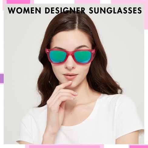 Women's Polarized Sunglasses- UV400 Protection Mirrored Beach Eyewear, Designer Fashion Sunglasses - Medium Fit in Saudi Arabia