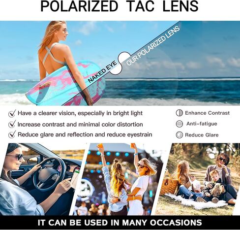 Women's Polarized Sunglasses- UV400 Protection Mirrored Beach Eyewear, Designer Fashion Sunglasses - Medium Fit in Saudi Arabia