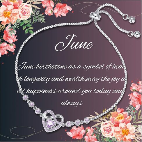 Birthstone Bracelets for Women Trendy: Infinity Heart Tennis Bracelet with Cubic Zirconia, Adjustable Silver Bracelet Christmas Mother's Day Birthday Anniversary Jewelry Gifts for Women Wife Mom in Saudi Arabia