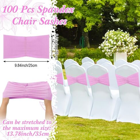 Moukeren 100 Pcs Spandex Chair Sashes Bows Bands Slider Sashes for Chair Covers Elastic Bands Ties Ribbon Decorations for Wedding Party Events Ceremony Birthday Banquet (Dark Green) in Kuwait