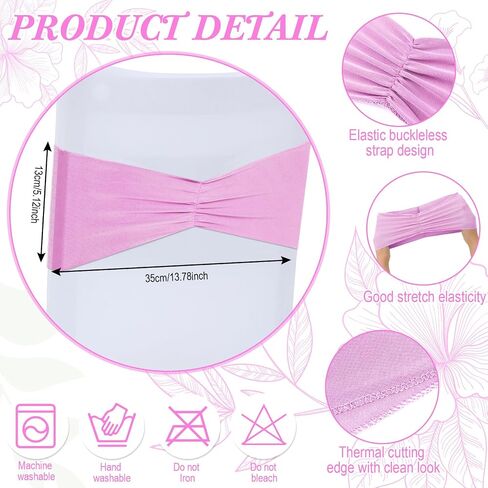 Moukeren 100 Pcs Spandex Chair Sashes Bows Bands Slider Sashes for Chair Covers Elastic Bands Ties Ribbon Decorations for Wedding Party Events Ceremony Birthday Banquet (Dark Green) in Kuwait