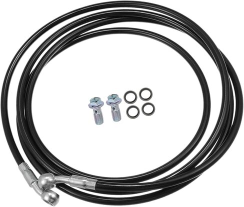 Brake Hose Motorcycle Hydraulic Brake Line Oil Hose Pipe Fitting for ATV Motorcycle Motocross Racing Bike 250cm Black 1 Set Auto Replacement Parts in Saudi Arabia