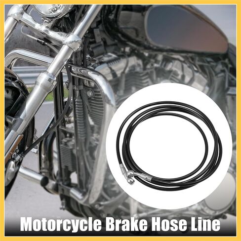 Brake Hose Motorcycle Hydraulic Brake Line Oil Hose Pipe Fitting for ATV Motorcycle Motocross Racing Bike 250cm Black 1 Set Auto Replacement Parts in Saudi Arabia