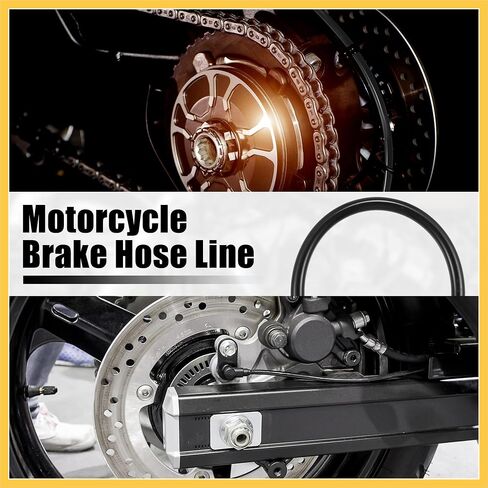 Brake Hose Motorcycle Hydraulic Brake Line Oil Hose Pipe Fitting for ATV Motorcycle Motocross Racing Bike 250cm Black 1 Set Auto Replacement Parts in Saudi Arabia