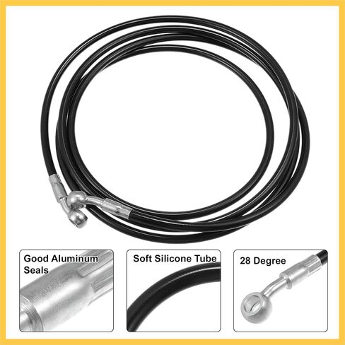 Brake Hose Motorcycle Hydraulic Brake Line Oil Hose Pipe Fitting for ATV Motorcycle Motocross Racing Bike 250cm Black 1 Set Auto Replacement Parts in Saudi Arabia