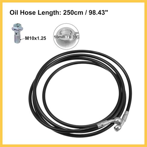Brake Hose Motorcycle Hydraulic Brake Line Oil Hose Pipe Fitting for ATV Motorcycle Motocross Racing Bike 250cm Black 1 Set Auto Replacement Parts in Saudi Arabia
