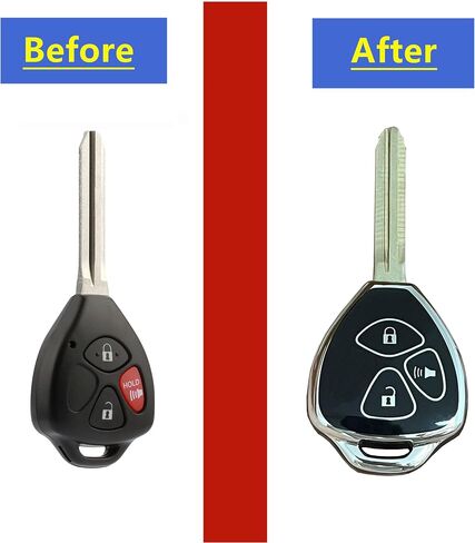 for Toyota Key Fob Cover Keyless Remote Smart Key Fob Shell with Keychain Fit for Toyota Camry Avalon Matrix Corolla Land Cruiser (4 Buttons Pink-Gold) in Kuwait