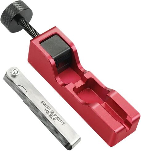 Car Spark Plug Gap Tool, Vehicle Sparkplug Gapping Tool with 32 Blade Steel Feeler Gauge, Automotive Spark Plugs Adjustment Gapper for Most 10mm 12mm 14mm 16mm, Universal Fit (Red) in Kuwait