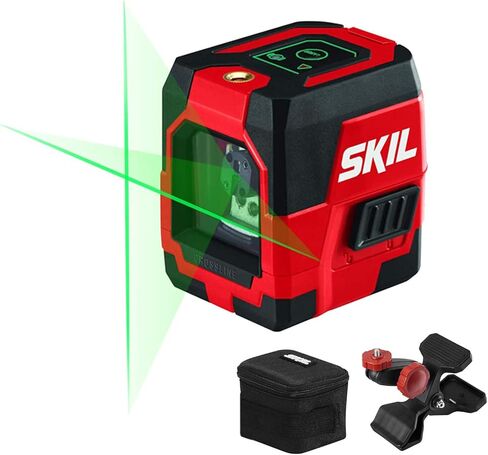 SKIL 100ft. 360° Green Self-Leveling Cross Line Laser Level with Horizontal and Vertical Lines Rechargeable Lithium Battery with USB Charging Port, Compact Tripod & Carry Bag Included - LL9322G-01 in Kuwait
