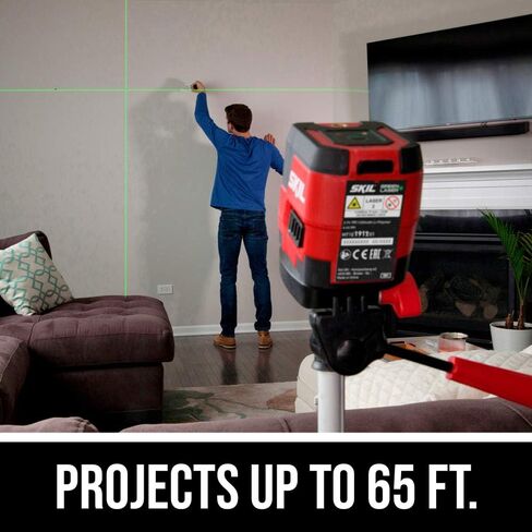 SKIL 100ft. 360° Green Self-Leveling Cross Line Laser Level with Horizontal and Vertical Lines Rechargeable Lithium Battery with USB Charging Port, Compact Tripod & Carry Bag Included - LL9322G-01 in Kuwait