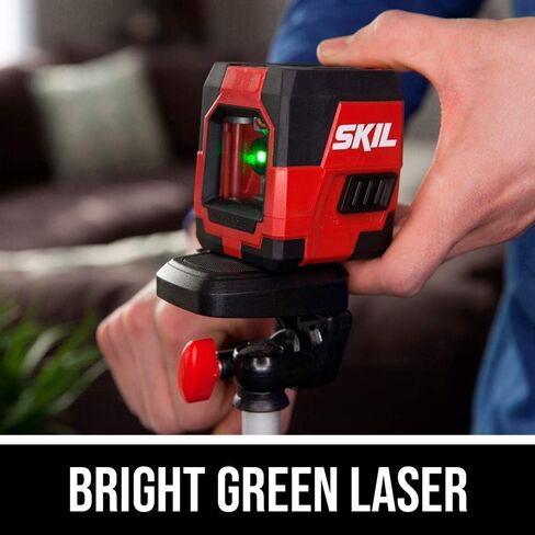 SKIL 100ft. 360° Green Self-Leveling Cross Line Laser Level with Horizontal and Vertical Lines Rechargeable Lithium Battery with USB Charging Port, Compact Tripod & Carry Bag Included - LL9322G-01 in Kuwait