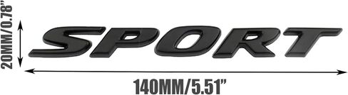 Sport Letter Emblem Trunk Lid Rear Logo Badge Fits Honda Accord Civic 2017-2023 (Matte Black) in Kuwait