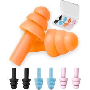 Sleeping Ear Plugs 4 Pairs - Noise Canceling Silicone for Snoring & Tinnitus, Soft Reusable Waterproof for Travel, Work (32dB NRR)
