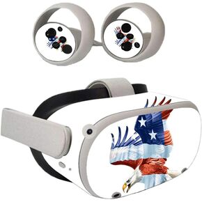 MightySkins Skin Compatible with Oculus Quest 2 - Eagle Eye | Protective, Durable, and Unique Vinyl Decal wrap Cover | Easy to Apply, Remove, and Change Styles | Made in The USA (OCQU2-Eagle Eye) in Kuwait
