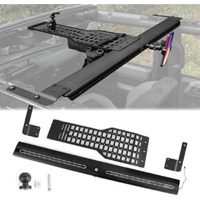 لوحة سقف molle مع ضوء سقف LED متكامل متوافق مع Ford Bronco 2021-2024 4 أبواب السطح الصلب (غير مناسب للرياضة)