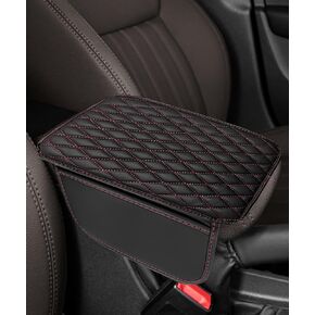 Car Center Console Cover,Car Accessories,Arm Rest Cover for Vehicle,Armrest Seat Box Pad,Microfiber Leather Car Arm Rest Cover with 2 Storage Bags,Fit for Most Cars,SUVs (Black) in Kuwait